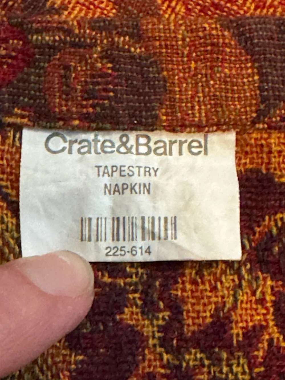 Crate&Barrel Halina Tapestry Napkins - Set of 4 - Fall Autumn Leaves